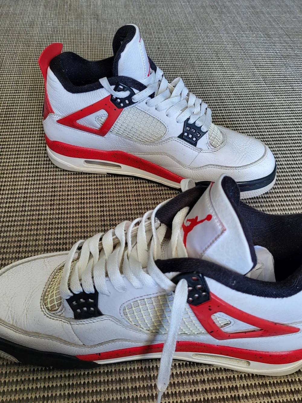 Air Jordan 4 Retro Red Cement White Black Crimson DH6927-161 Men's Size 9